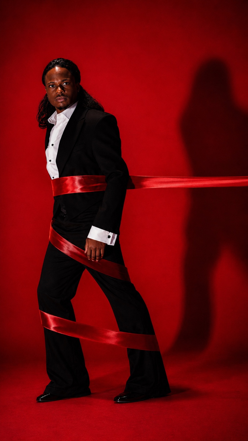 TERRANCE DEAN wrapped in crimson ribbons