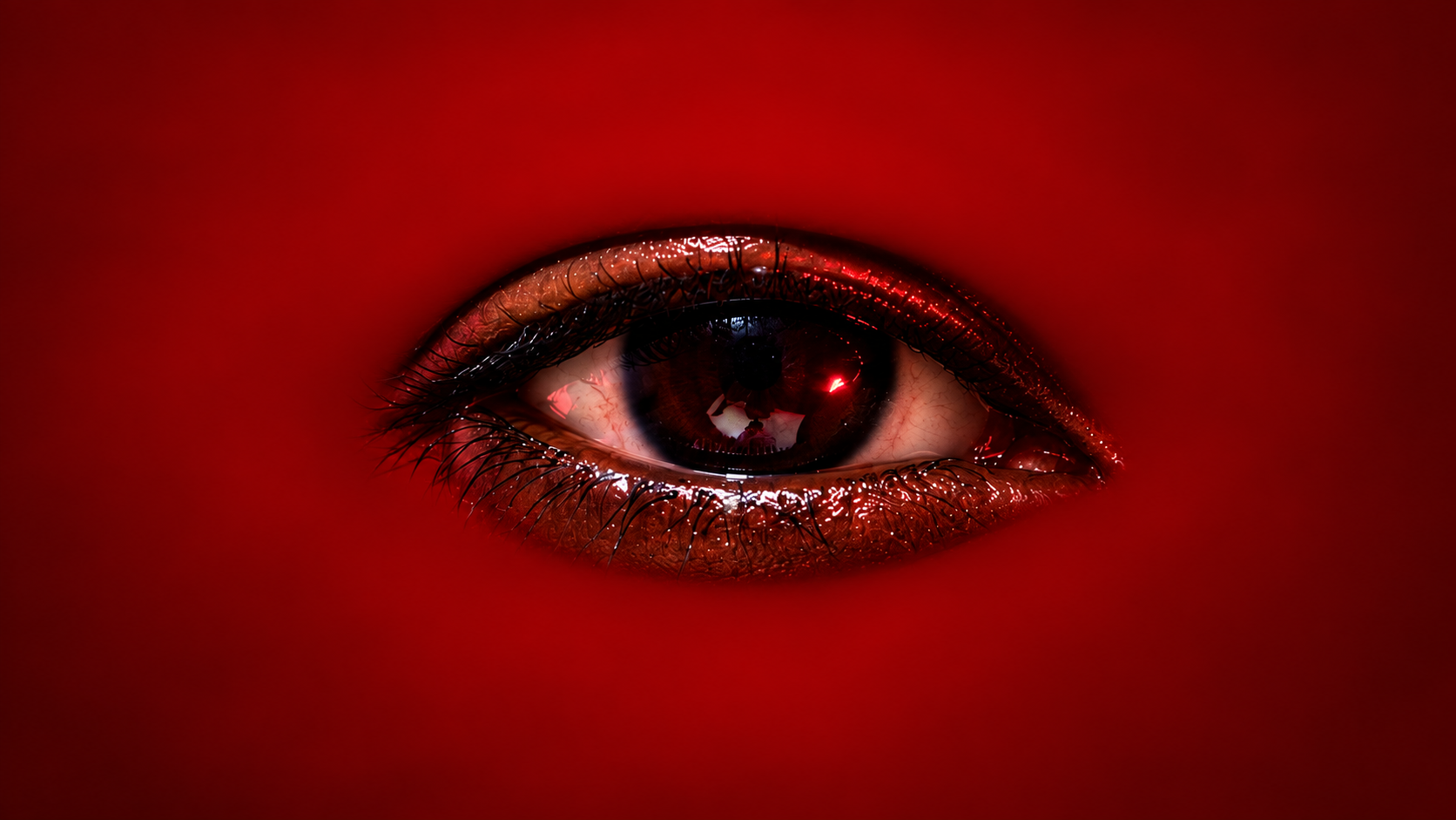 TERRANCE DEAN’s eye floating in a crimson field